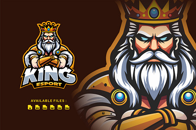 King Esport Logo Design animal animation branding crown design esport game graphic design illustration king logo mobile ui