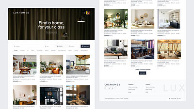 Luxury holiday home rentals marketplace landingpage ui