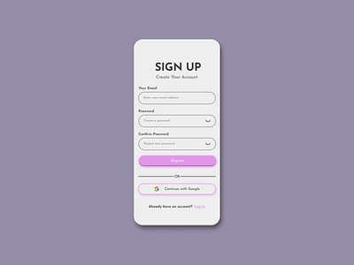 Sign Up page UI figma ui ux