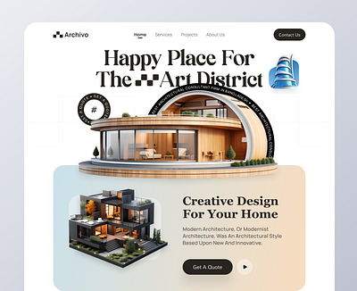 Archivo: Architectural Consultant Firm Website Landing page. agency apartment building city construction consultancy consultant creative homepage house interior interiorarchitecture landing page property real estate residence city construction residentia saas website design