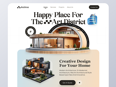 Archivo: Architectural Consultant Firm Website Landing page. agency apartment building city construction consultancy consultant creative homepage house interior interiorarchitecture landing page property real estate residence city construction residentia saas website design