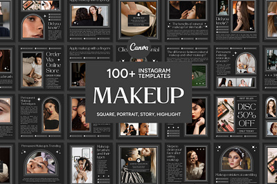 Makeup Black Template 3d animation branding canva templates cosmetic design design templates graphic design illustration instagram templates lash stylist logo makeup microblading motion graphics salon and spa social media templates ui ux vector