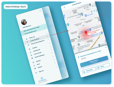 Daily UI Challenge #12 - Map screen/Locate my bottle branding daily ui challenge design graphic design redesign ui ux ux design