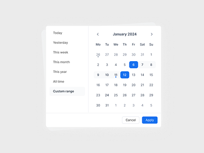 Date Picker Component x Manyreach product design saas ui design uiux design ux design