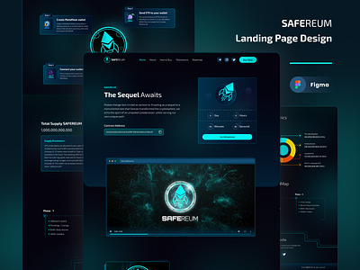 Crypto Token Landing Page (SAFEREUM) bitcoin clean coin coin landing page crypto crypto token cryptocurrency dark landing page meme coin meme website nft nft landing page safereum safereum landing page safereum website token landing page token website website design