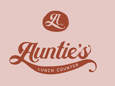 Auntie's Lunch Counter graphic design handdrawn logo typography