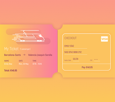 Credit Card Checkout - Daily UI #002 color theory ui
