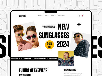 Eyewear Website Design colorful design dribbble best shot e commerce ecommerce eye wear eyewear glasses landing page minimal online shopping product page project shop sunglass sunglasses web web design webdesign website