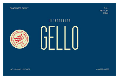 GELLO FONT alternates branding clean condensed contemporary display fractions fresh friendly gello font graphic legible opentype sans serif screen small caps smooth softened ultra