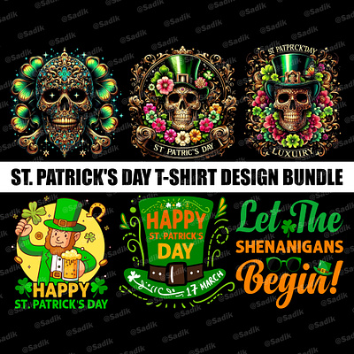 St Patricks Day T-shirt Design Bundle graphic st patricks day t shirt
