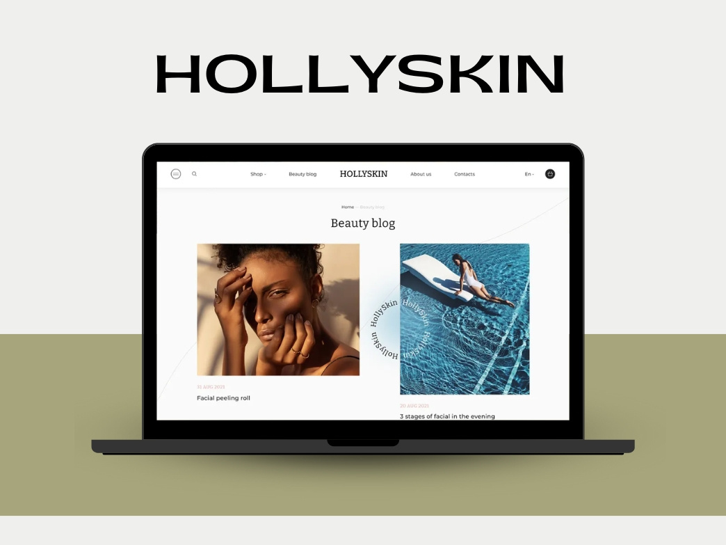 HOLLYSKIN Online Store (Organic Cosmetics) 2d animation art branding design graphic graphic design icon illustration logo motion graphics ui ux vector