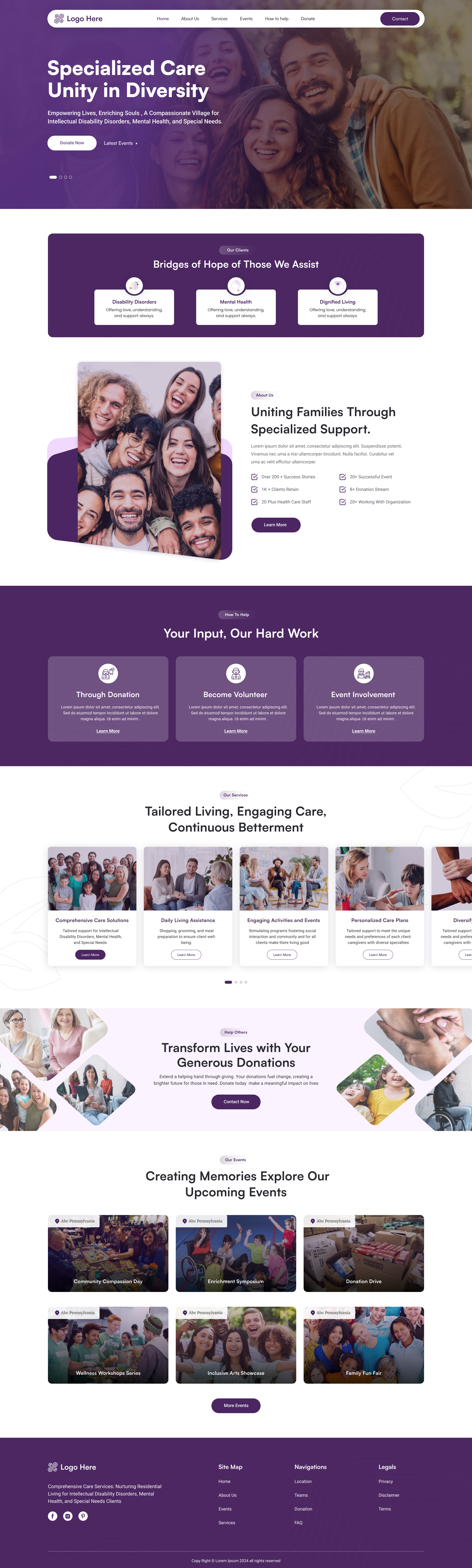 Mental Health Website care depression design doctor figma hospital landing page medical mental health mental illness uidesign webdesign website