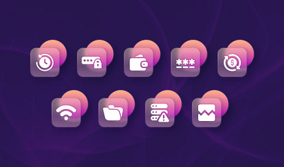 Glass icons 3d graphic design icons ui