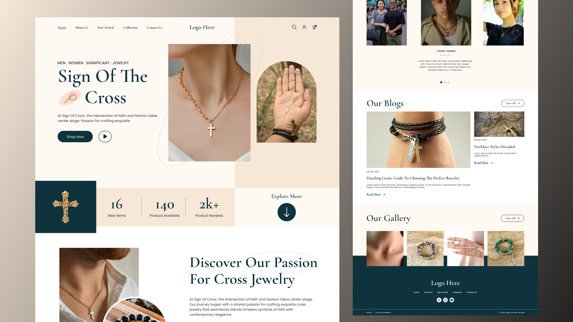 Jewelry Web Design beauty branding ecommerce fashion fashionecommerce handmade jewellery jewelry jewelry design necklace ui