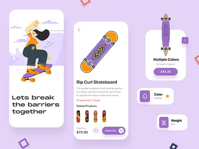 Skateboard Shopping E-commerce App Design asif asifurrahman asifuxdev e commerce ecommerce app minimalist modern modern app design modern design skateboard skateboard app skateboard app design skateboard design ui uiux ux