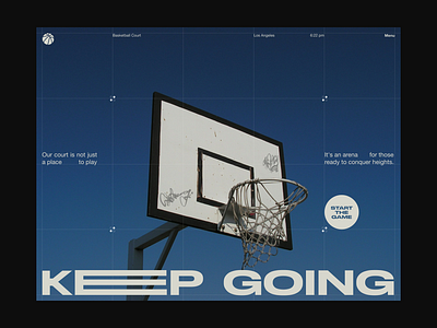 The first screen for a basketball court basketball figma landing page sport ui ux web design