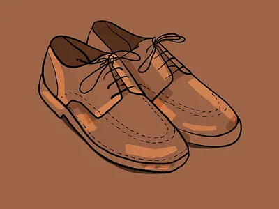 A pair of shoes art direction chelsea boots clothing colorful formal shoes garment graphic design high end illustration leather shoes line art minimal procreate shoe design shoes shoes illustration tied shoes