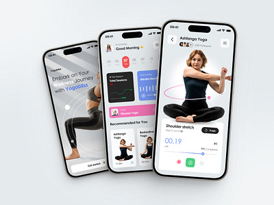 Yoga & Fitness Mobile App UI cleandesign