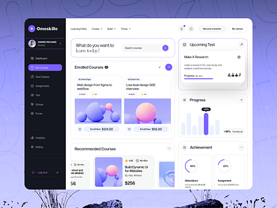 Omoskillo- My course bar chart card clean dashboard design dribbble edtech education elearning minimal mufidul omoskillo omotive plogress product uidesign uxdesign