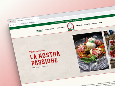 La Villa San Marco food green italia pizza red restaurant ui webdesign website