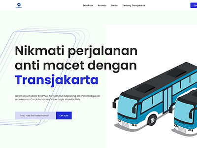 Hero section landing page transportation website graphic design ui