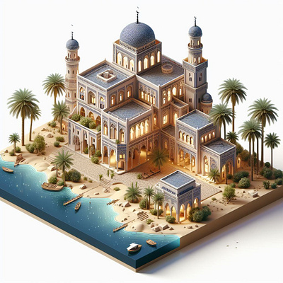 middle eastern architecture 3d bl blender branding building design graphic design house illustration