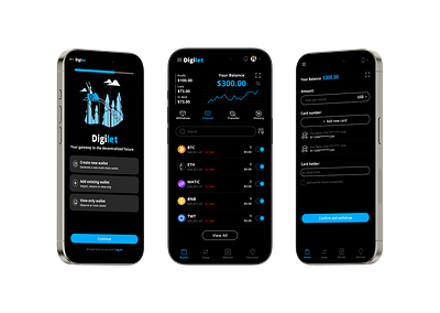 Crypto Currency Wallet App - Dark Mode crypto currency design financial product designing ui ux wallet