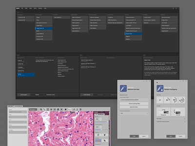 Bias software dark desktop app microscope imaging software software ui design