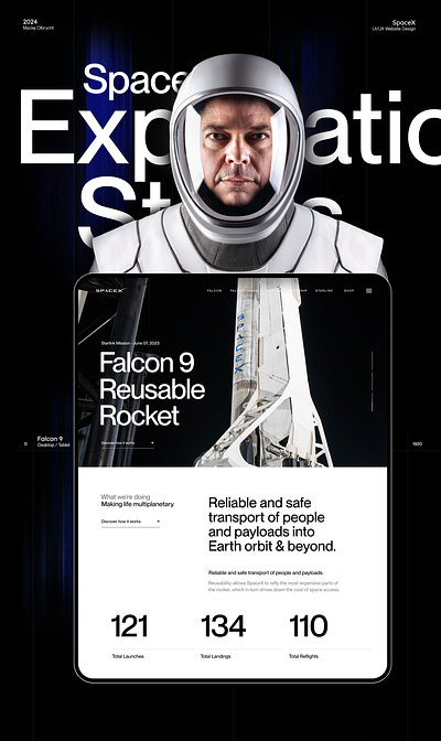 SpaceX Website Redesign animation space spacex ui web website design
