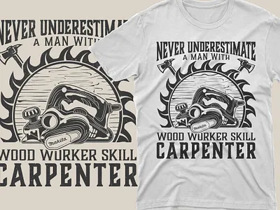T-Shirt Design carpenter illustration minimalist t shirt design t shirt t shirt design typography tshirt design typography