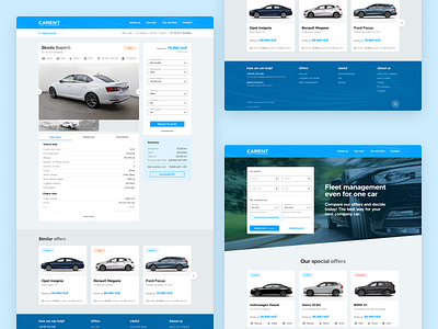 Carent website car leasing fleet management webdesign