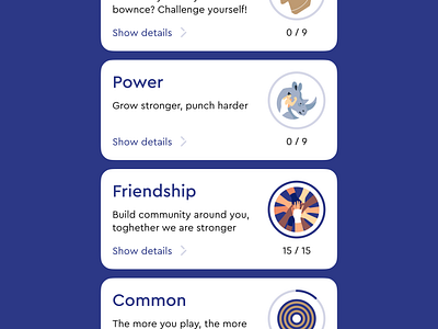 Mobile App Game Cards for Bownce Sports Tech Startup sporttech