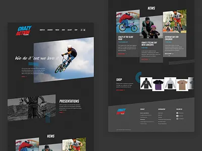 Crazy Action Team website bmx dark extreme sports webdesign wordpress