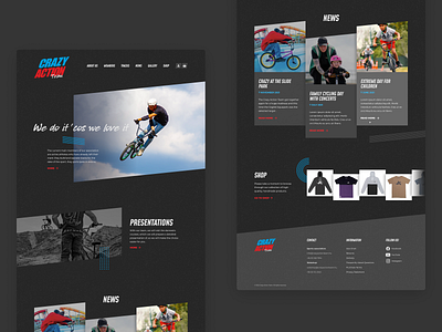 Crazy Action Team website bmx dark extreme sports webdesign wordpress