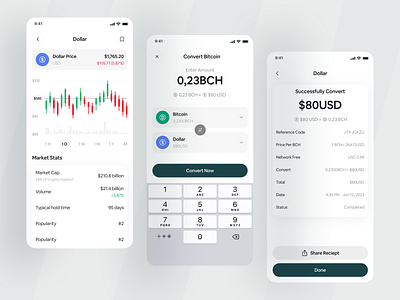 Cryptocurrency App app design bitcoinexchange cryptocurrencyapp cryptoinsights cryptomarket cryptotrading currencyconversion currencyconverter design digitalcurrency dollarrates financialconvenience financialtech fintechinnovation marketanalysis orderpreview realtimerates saas ui uiux