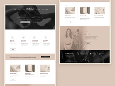 Inglow website aesthetic salon beauty salon cosmeticians webdesign wordpress