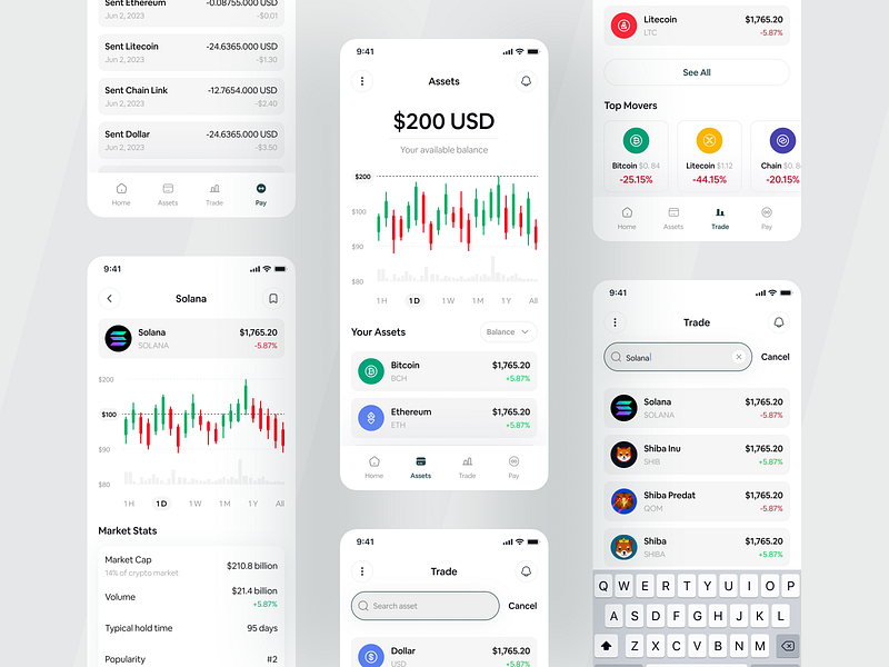 Cryptocurrency App accountoverview app design cryptocurrencyapp cryptocurrencypayment cryptomanagement cryptopayments cryptotrading design digitalassets digitalfinance filllo financialportfolio fintechrevolution marketstats saas smarttrading tradesmart ui uiux