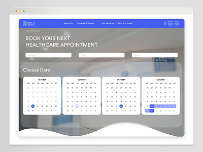 Calendar Interface design for Healthcare website branding creative design logo ui uxui webdesign