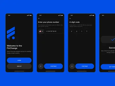 Sign Up Verification - Fintech, Mobile IOS app, 4 digit code ios app logo mobile app phone number sign up ui design ux design verification