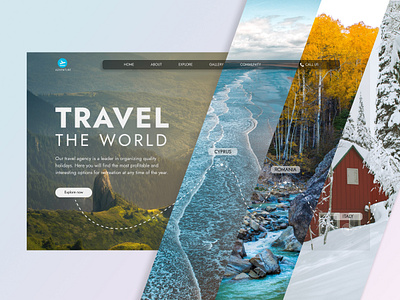 Home page of the travel booking website concept creative design designconcept homepage logo travelagency ui uxui