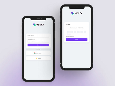 Vency app Login/Signup appdesign dailyui login signup ui