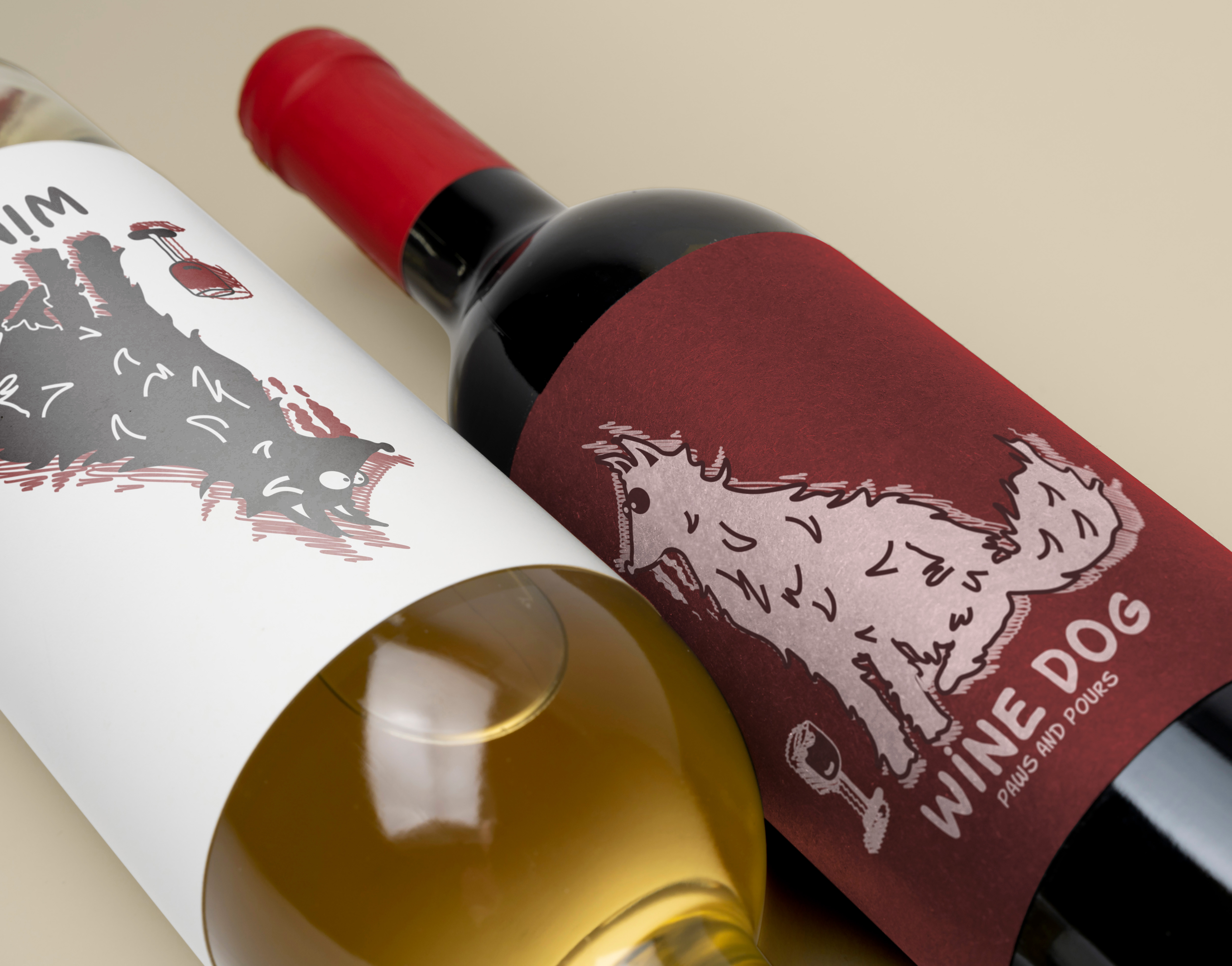Wine illustration branding brandmark design dog dog illustration glass identity design illustration label design logo red symbol wine wine bottle mockup wine glass