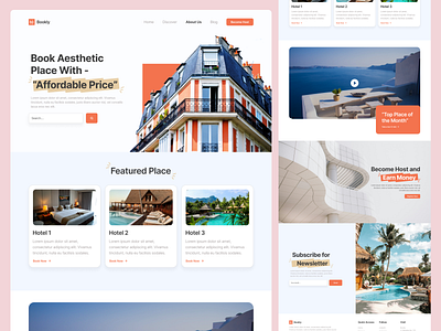 Bookly - Book Asthetic Place With Affordable Price figma portfolio ui uiux ux web design
