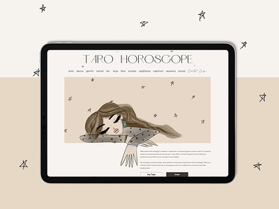 Tarologist's website with illustrations horoscope illustration taro ui web