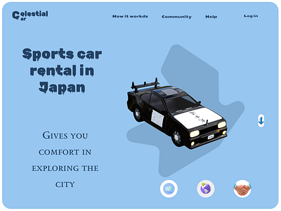 Home page_Visit the city as you like 3d animation branding car graphic design logo motion graphics ui uidesaincar3d uidesignrentalcar website webui webwar
