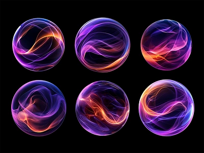 Bold colorful liquid sphere shape blob bold circle colorful cosmic curvy energy flow fluid liquid music neon round sound space sphere twirl voice assistant wavy whirl