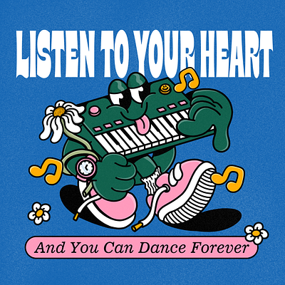 LISTEN TO YOUR HEART branding cartooncharacter character design graphic design illustration logo mascot ui vector