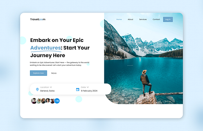 Explore the World: The Beginning of Your Adventure Starts Here landing page travel traveling website ui