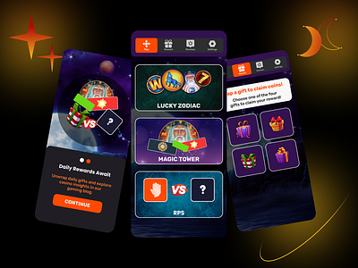 ZodiacSpin: Mobile casino slot game astrologyart casinoapp casinogame casinoui gamingexperience interactivedesign slotmachinedesign zodiacsymbols