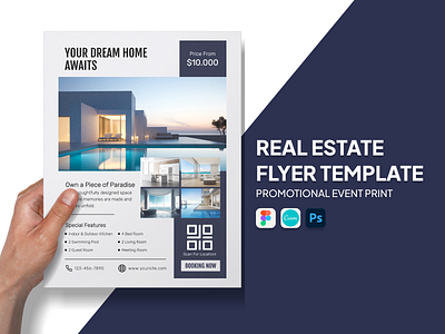 Real Estate Flyer Template design flyer grapich design home flyer home for sale luxury minimalist modern real estate template